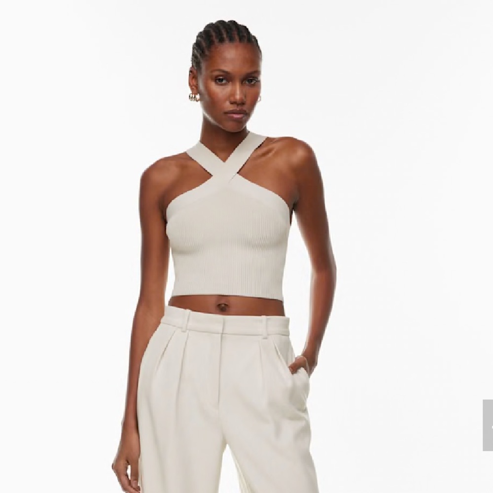 Aritzia Babaton Sculpt Knit Criss Cross Cropped Tank